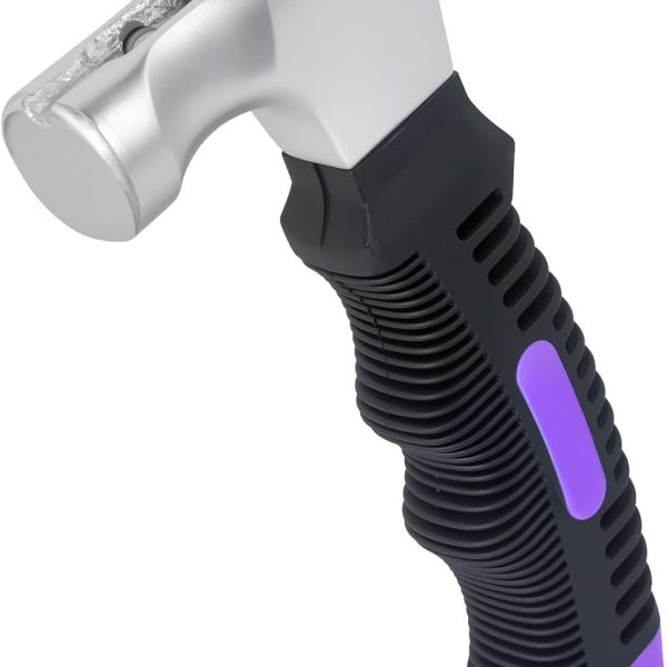 Small Claw Hammer - Mini Hammer for Women&Kids, Camping Hammer, Stubby Tack Hammer, Nail Hammer with Magnetic (Purple)