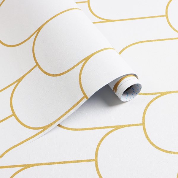 Wallpaper for Wall Sticker for Home,Office 45x300cm Sticker Wallpaper Peel and Stick Hexagon Removable Self Adhesive Waterproof Wallpaper(Pack of 1), White