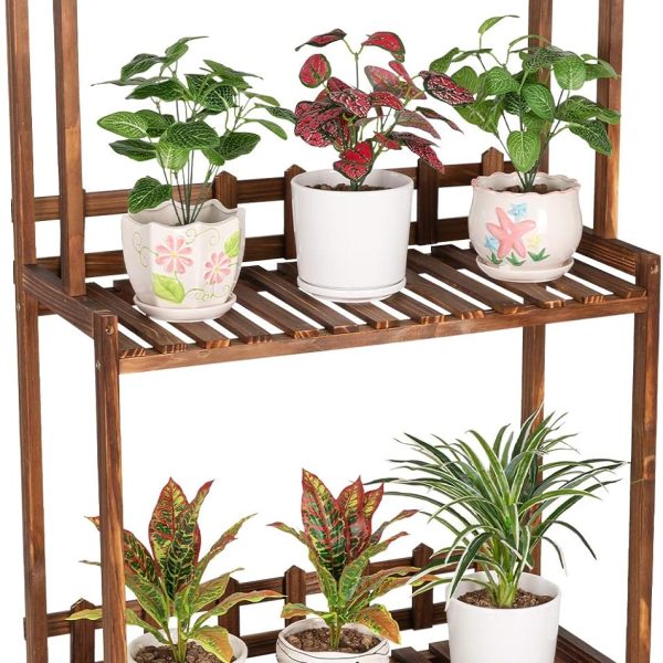 3 Tier Wood Plant Stand Vertical Plant Dislay Shelf Indoor Ourdoor Plant Rack, Balcony Living Room, Kitchen, Porch Organizer Plants Holder